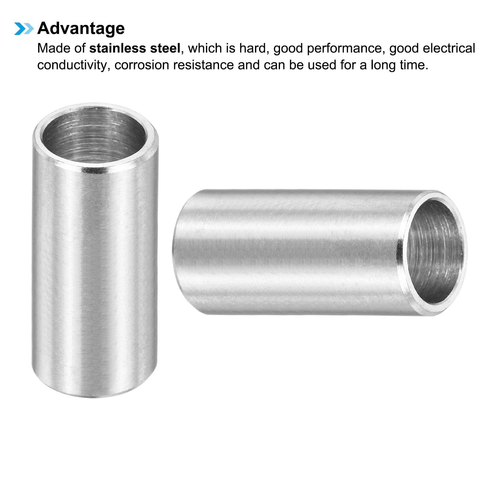 PATIKIL M8 Stainless Steel Spacers, 12Pcs Metal Spacer 8mm ID x 10mm OD x 22mm L Screw Standoff for 5/16" or M8 Screw - Image 4
