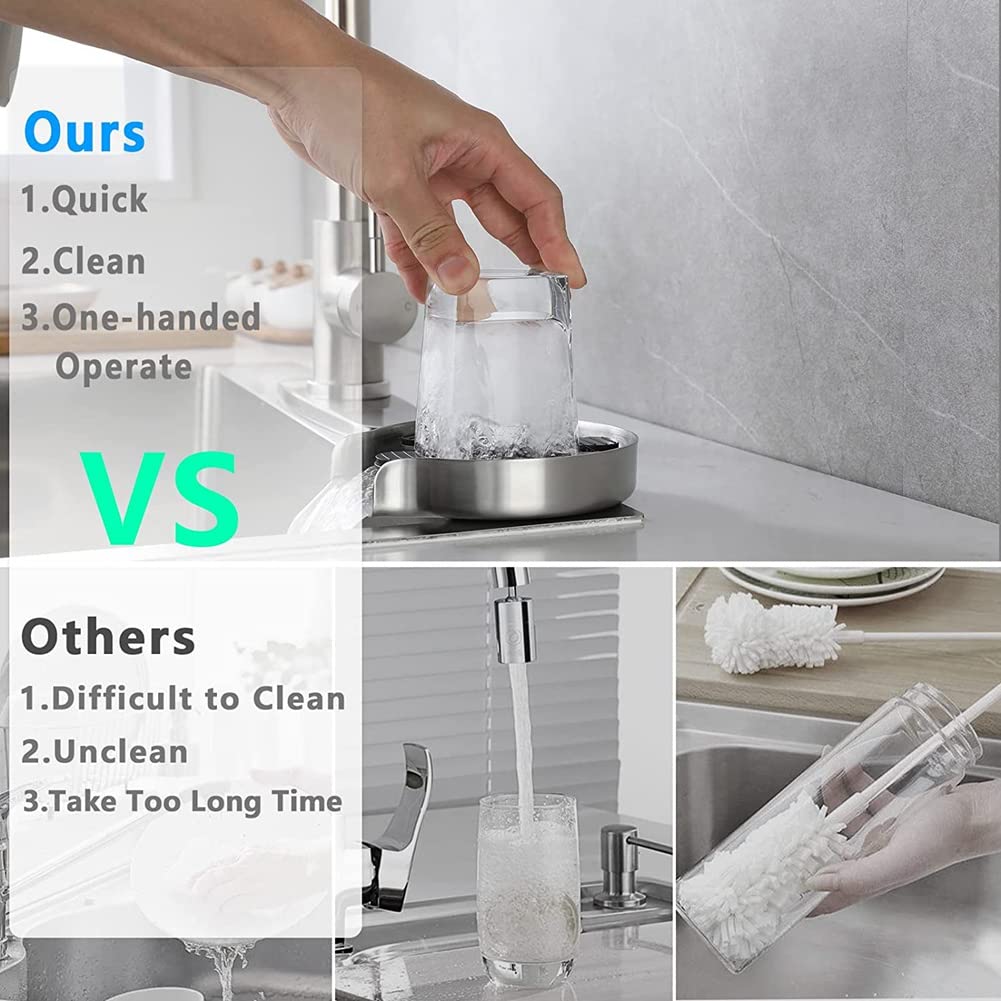 Lanko Cup Washer Glass Rinser for Kitchen Sink Tap Bottle Cleaner for Quick Cleaning at Bar Home Cafe