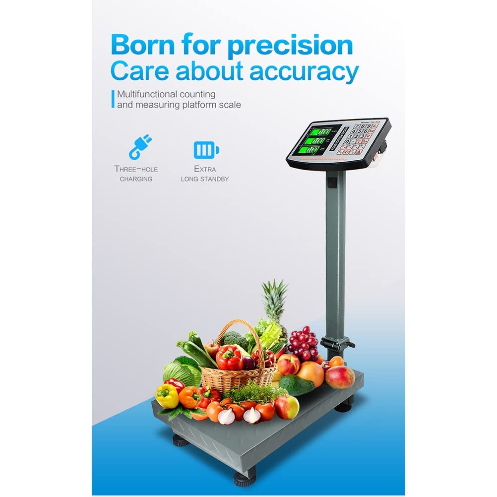 Bilancia Digitale a Piattaforma, Peso, Bilancia Elettronica da Pavimento, Bilancia Pieghevole Robusta, Display LCD ad Alta risoluzione, Ideale per pacchi Bagagli, Prezzo