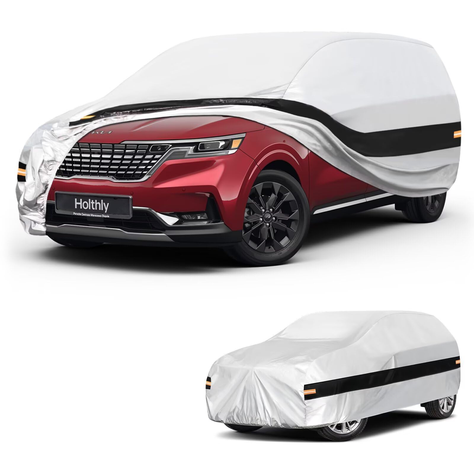 10 Layers Mini Van Car Cover Custom Fit for Kia Carnival/Sedona (2006-2026), Waterproof All Weather for Automobiles, Outdoor Full Cover Sun Dust Rain Protection with Cotton. Silver