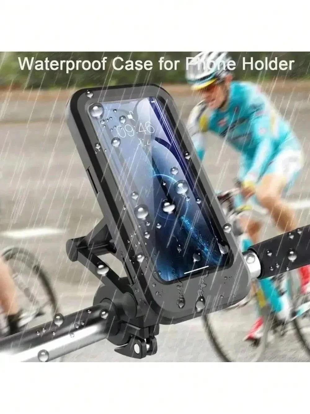 Supporto Telefono Bici/Moto Regolabile 360° Rotante Impermeabile Anti-Urto Supporto Telefono Schermo Tattile Retrattile