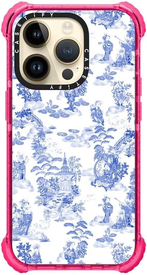 CASETiFY Ultra Impact iPhone 14 Pro Case [5X Military Grade Drop Tested / 11.5ft Drop Protection] - Moon Caravan Toile by Phannapast - Bubblegum - Image 4