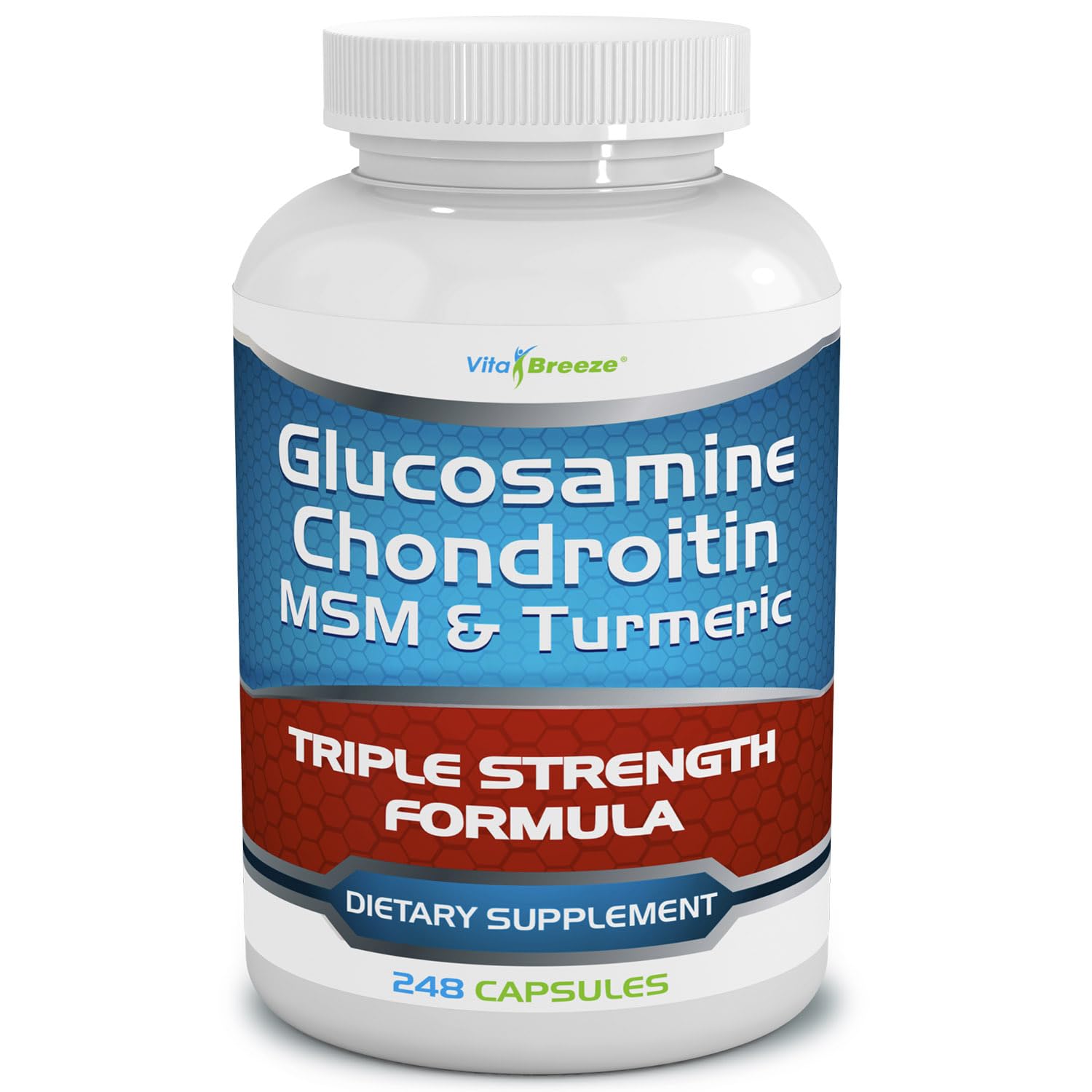VitaBreeze Glucosamine Chondroitin MSM & Turmeric Supplement, 248 Capsules 1