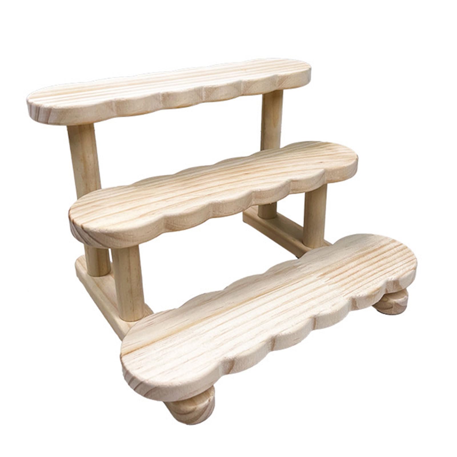 MICFENY Elegant Wood Figurines Display Stand Functional Wood Display Shelf Elegant Stand Holder Perfect For Collectible Items