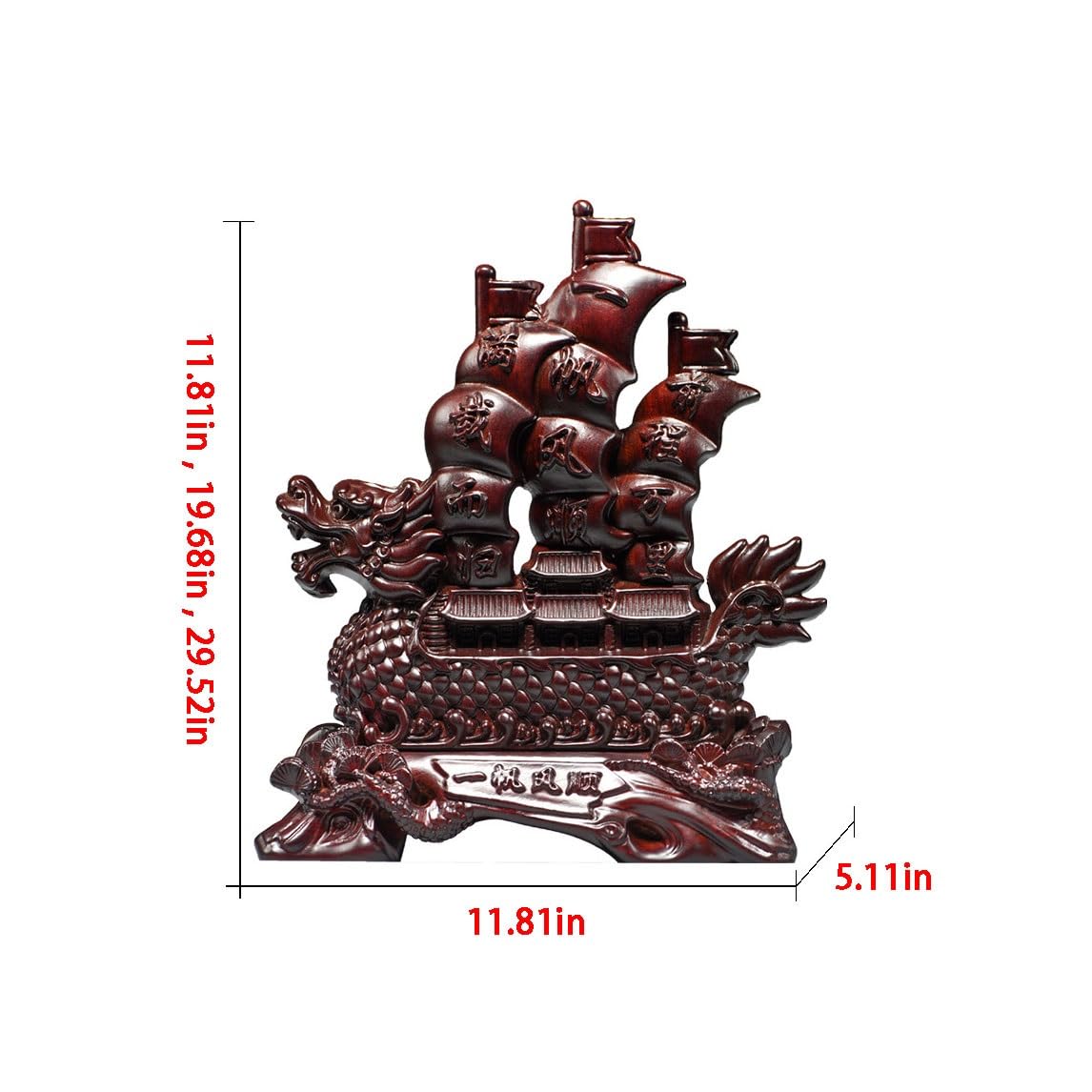 Dekoracja biurka Scultura In Legno Di Una Barca A Vela In Legno Massiccio Decorazioni Per Il Soggiorno, L'ufficio E La Cantina Rzeźby Wystrój domu (30 cm)