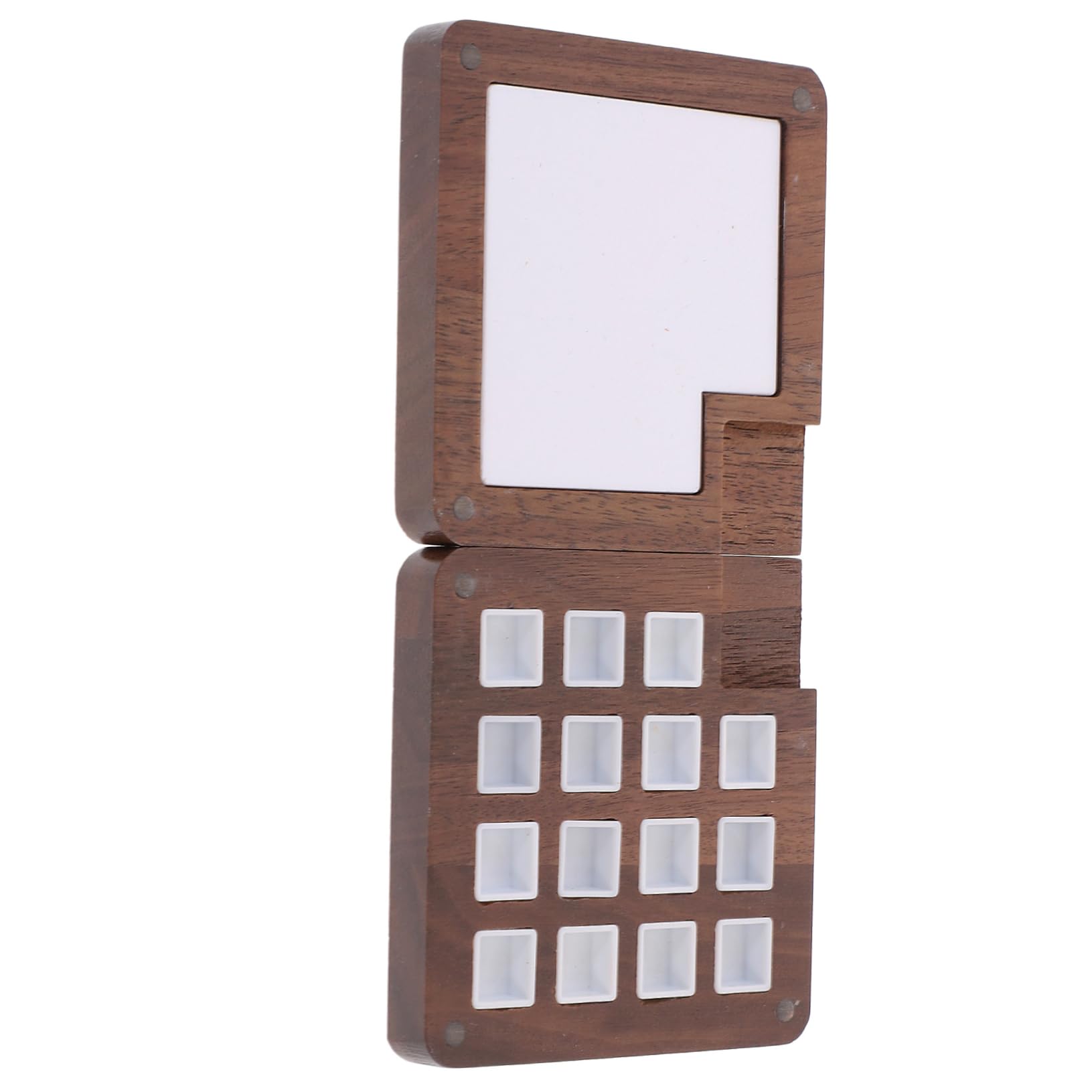 EXCEART 2piezas Caja De Pintura De Madera Tapa Estuche Portátil para Mezcla De Pigmentos Acuarelas Compartimentos para Viajes y Almacenamiento Creativo
