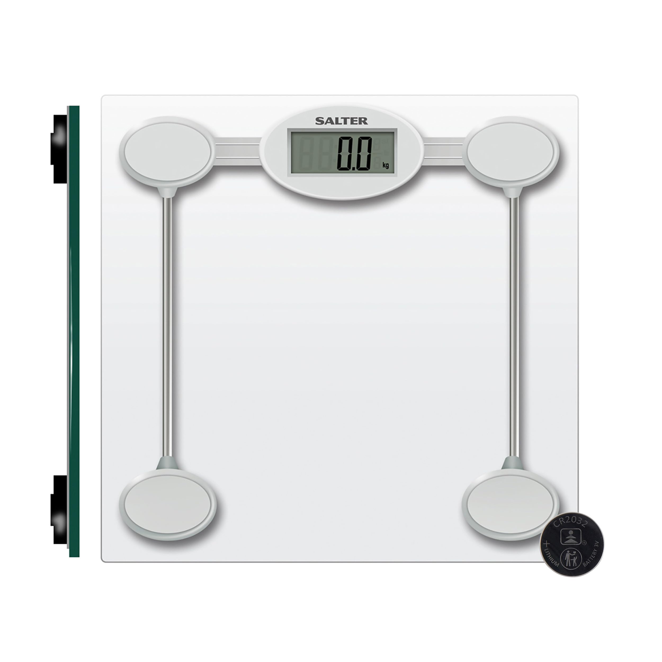 9018S SV3R Digital Bathroom Scale β Electronic Body Weight Scale, Fitness Scale with 180 KG Capacity, Easy to Read LCD Display, Tap to Start, Large Toughened Glass Platform, Batteries Included