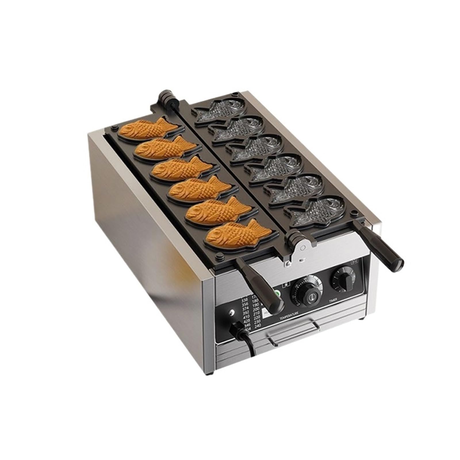 Máquina Eléctrica Taiyaki For Hacer Gofres De Pescado Grande, 6 Uds., Con Modelo Regular Antiadherente For Uso Comercial DistribucióN Uniforme Del Calor