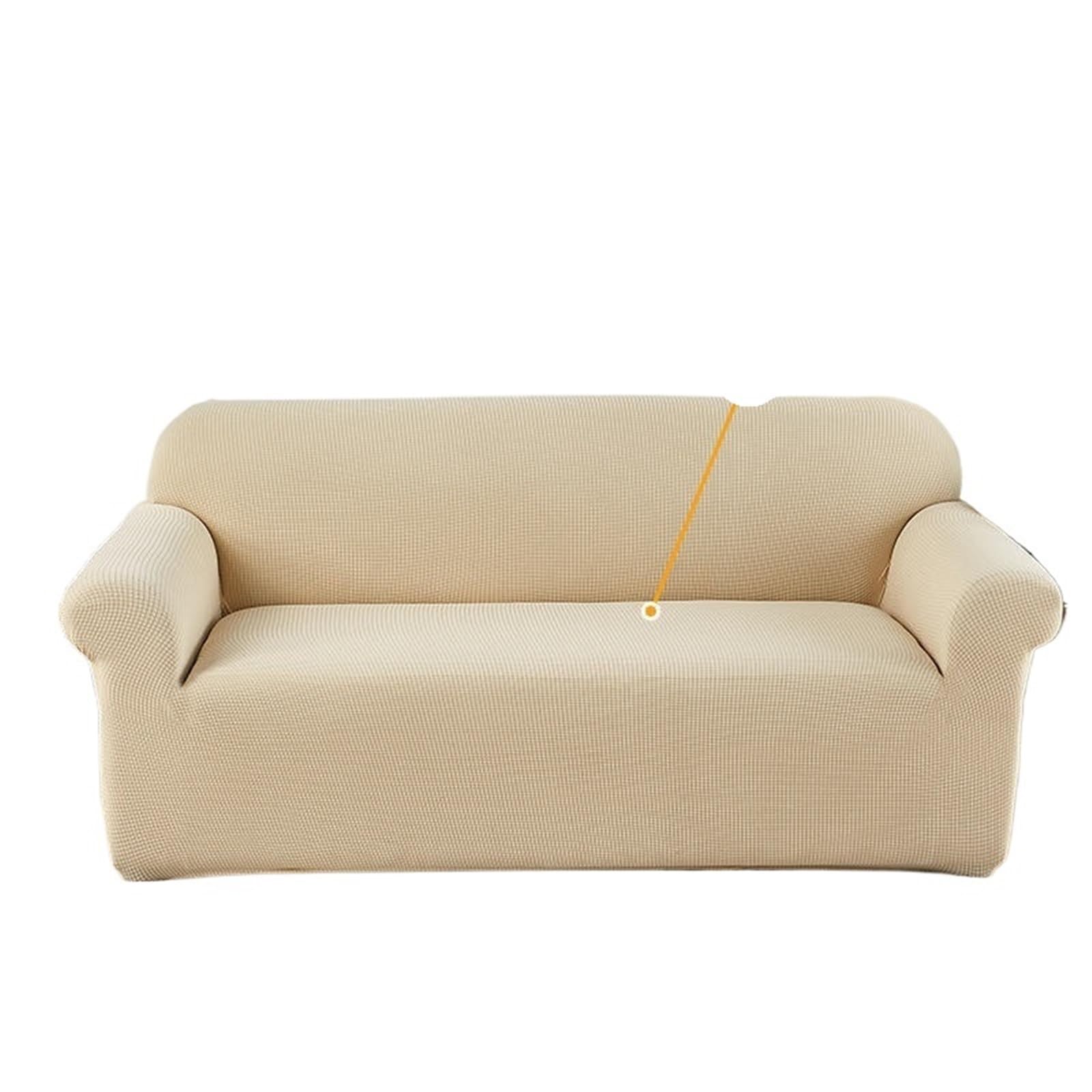 Housse de canapé imperméable en polaire beige extensible 3 places