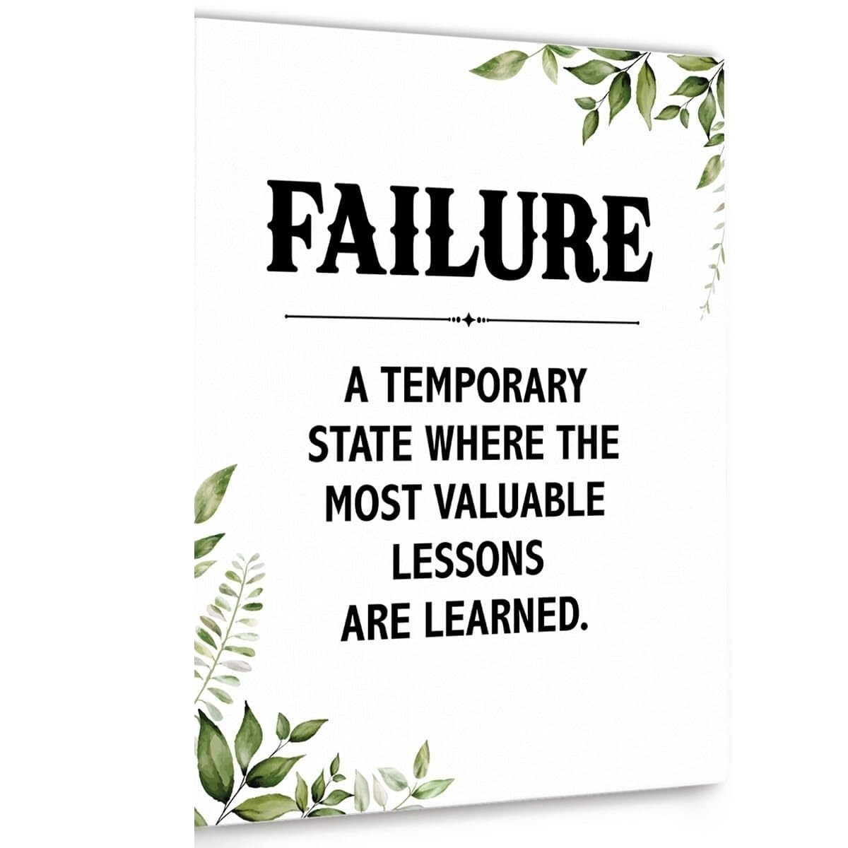 LLBOGRGGN Office Motivational Quotes Wall-Art Failure Inspirational Poster Print for Home Study Room Workplace Entrepreneur Success Decor(Framed,16x24inch(40x60cm))