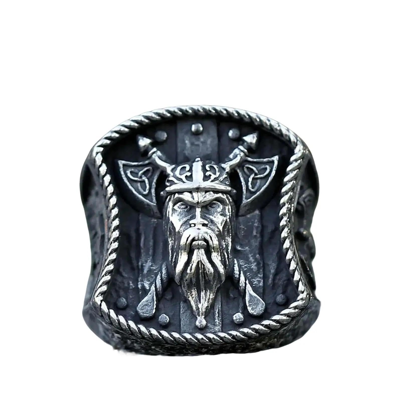 New Men's Ring Creative Design Viking Warrior Double Axe Odin Eagle Ring Jewelry Vintage