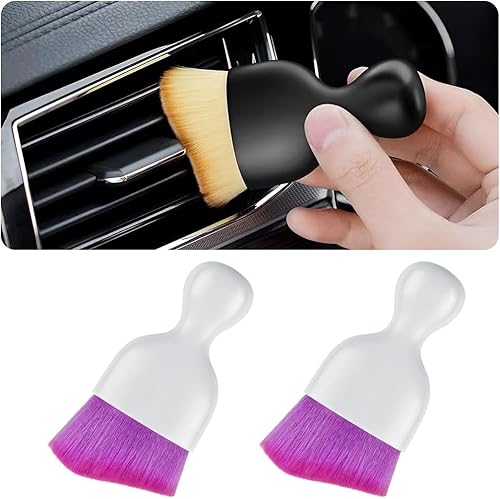 Miniatura 7 de Blilo Cepillo para detallar el interior del automóvil, cepillos de limpieza de pelo suave automático, colectores de polvo de suciedad curvos,