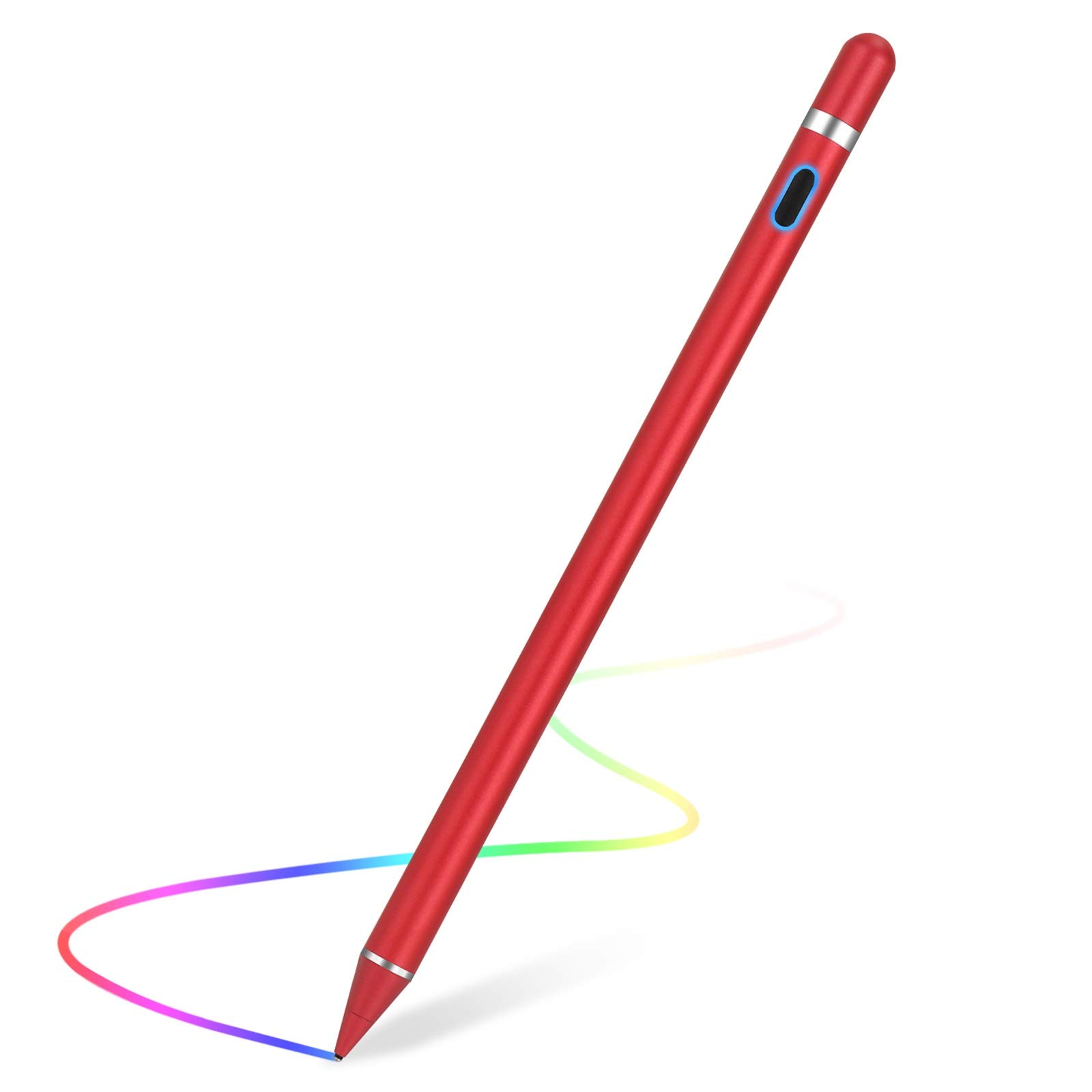 HAIDERPARYStylus Pen for Touch Screens Rechargeable 1.5mm Fine Point Active Capacitive Stylus Smart Pencil Digital Compatible iPad and Most Tablet (RED)