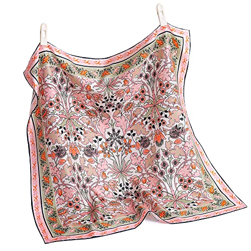 STARWHISPER 100% Pure Mulberry Silk Scarf-27''x27'' 14MM Pure Silk Twill Scarf for Women Square Scarf with Gift Packaging