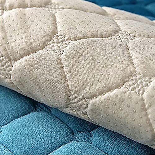 Cubierta de sofá elástica de felpa suave protector de asientos color sólido lavable 6