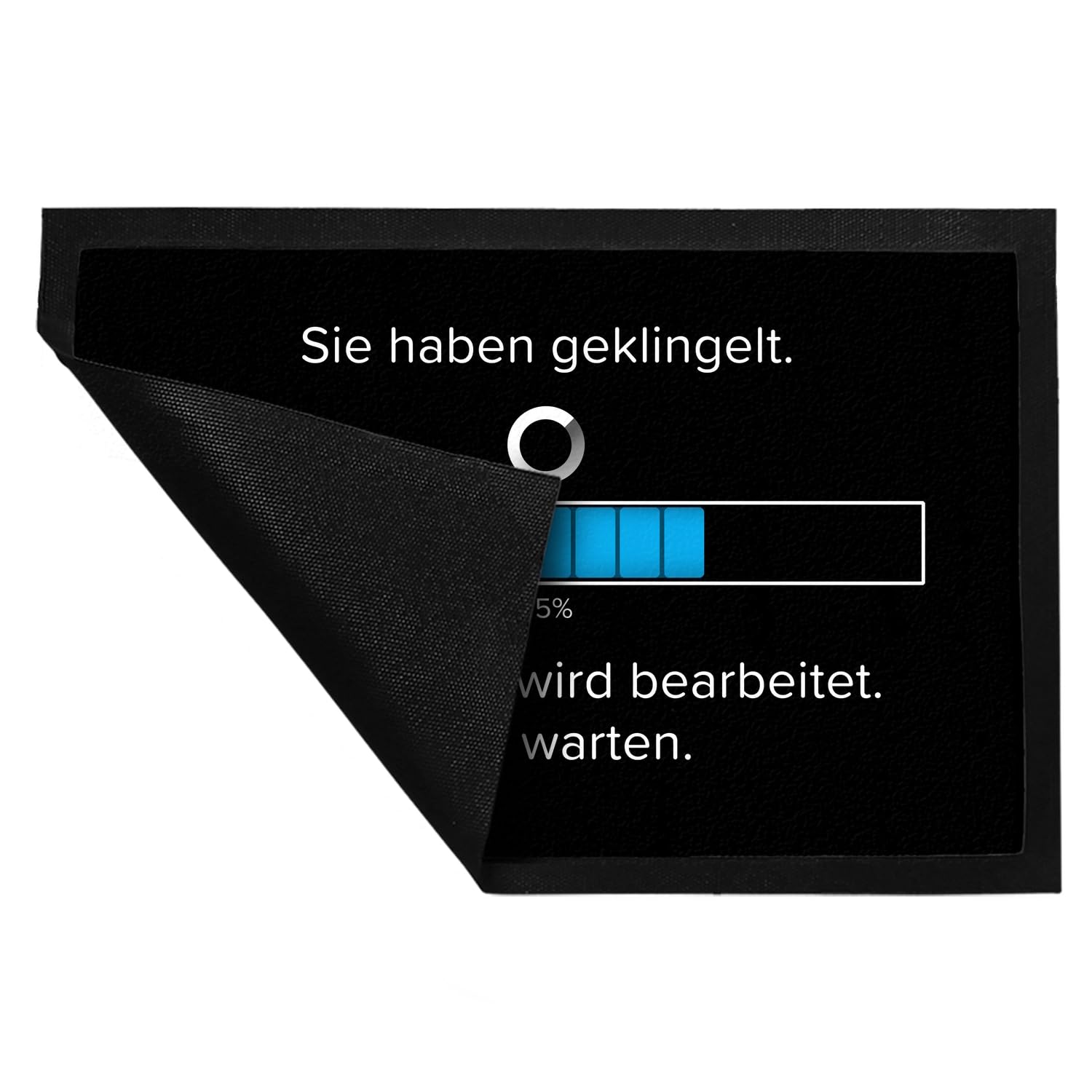 speecheese Sie haben geklingelt Fußmatte XXL in 50x75 cm mit Spruch Anfrage in Bearbeitung Bitte warten Witzige Fußmatte XXL in 50x75 cm für Informatiker - Humor Ladebalken Design