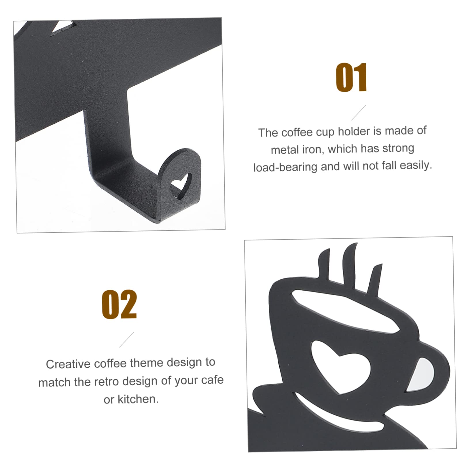 Tazza Appendiabiti in Ferro Ganci Espositore Per Tazze Da Caffè Organizzatore Da Parete Casa