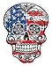 OSMdecals - Grunge American Flag Detailed Sugar Skull Sticker Series 1 - Mexican Day of the Dead Calavera Waterproof Car Decal Bumper Sticker