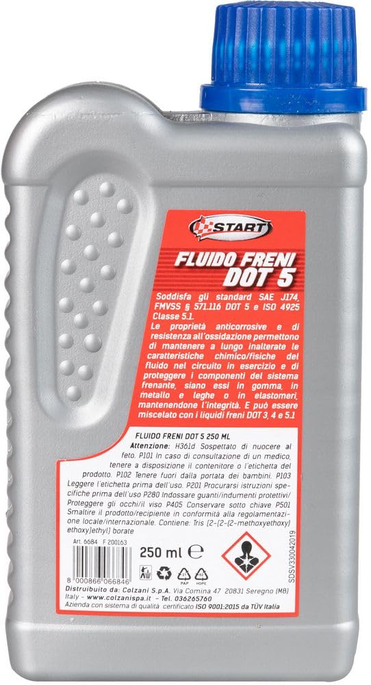 Start Fluido Freni Auto DOT 5 anticorrosivo, Resistente all'ossidazione Contiene 250ml