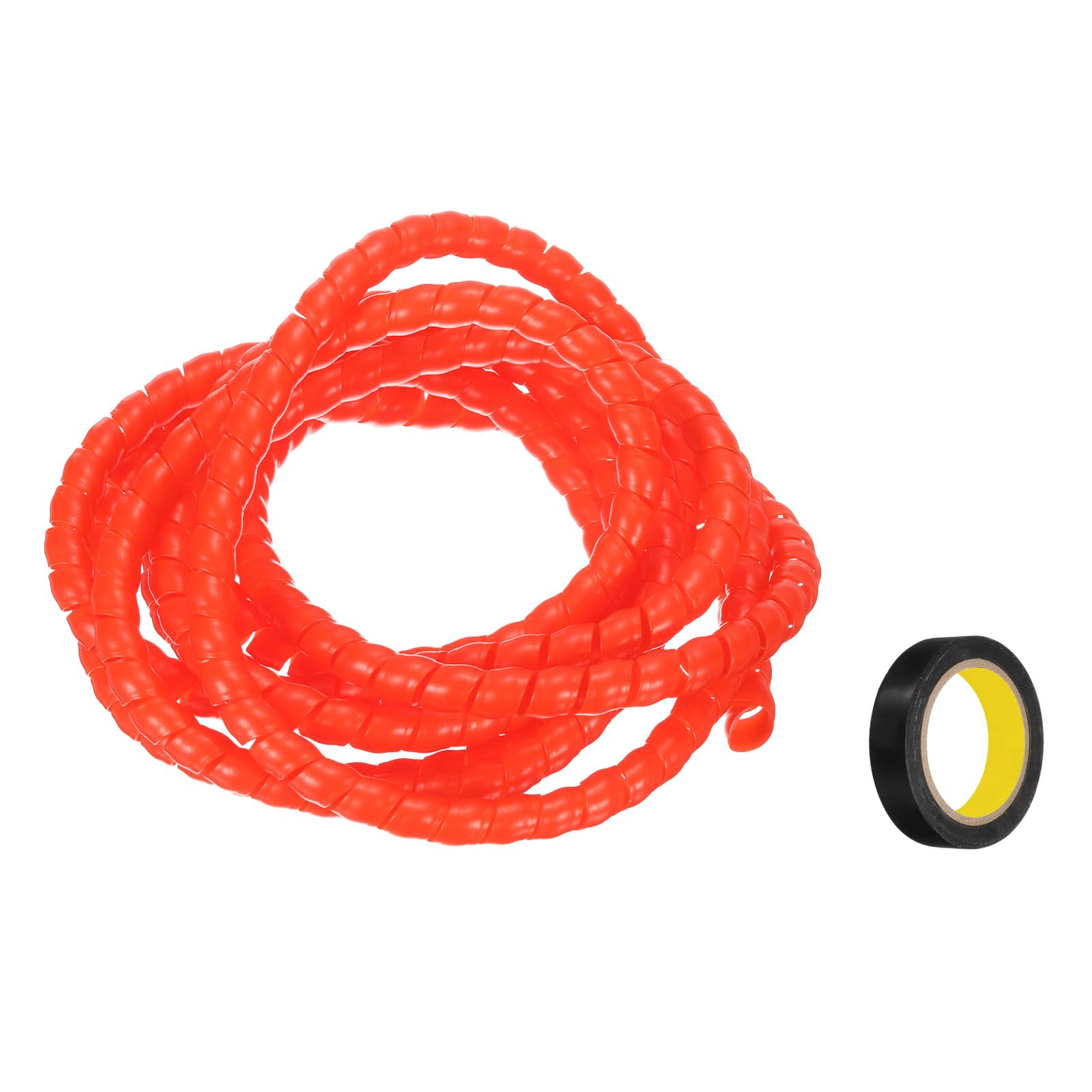 sourcing map Spiral Cable Wrap 9.8ft/3.0M 8mm Cable Management Sleeve PP Insulation Cord Organizer for Computer Wire Power Cable Gas Pipe Red with Tape