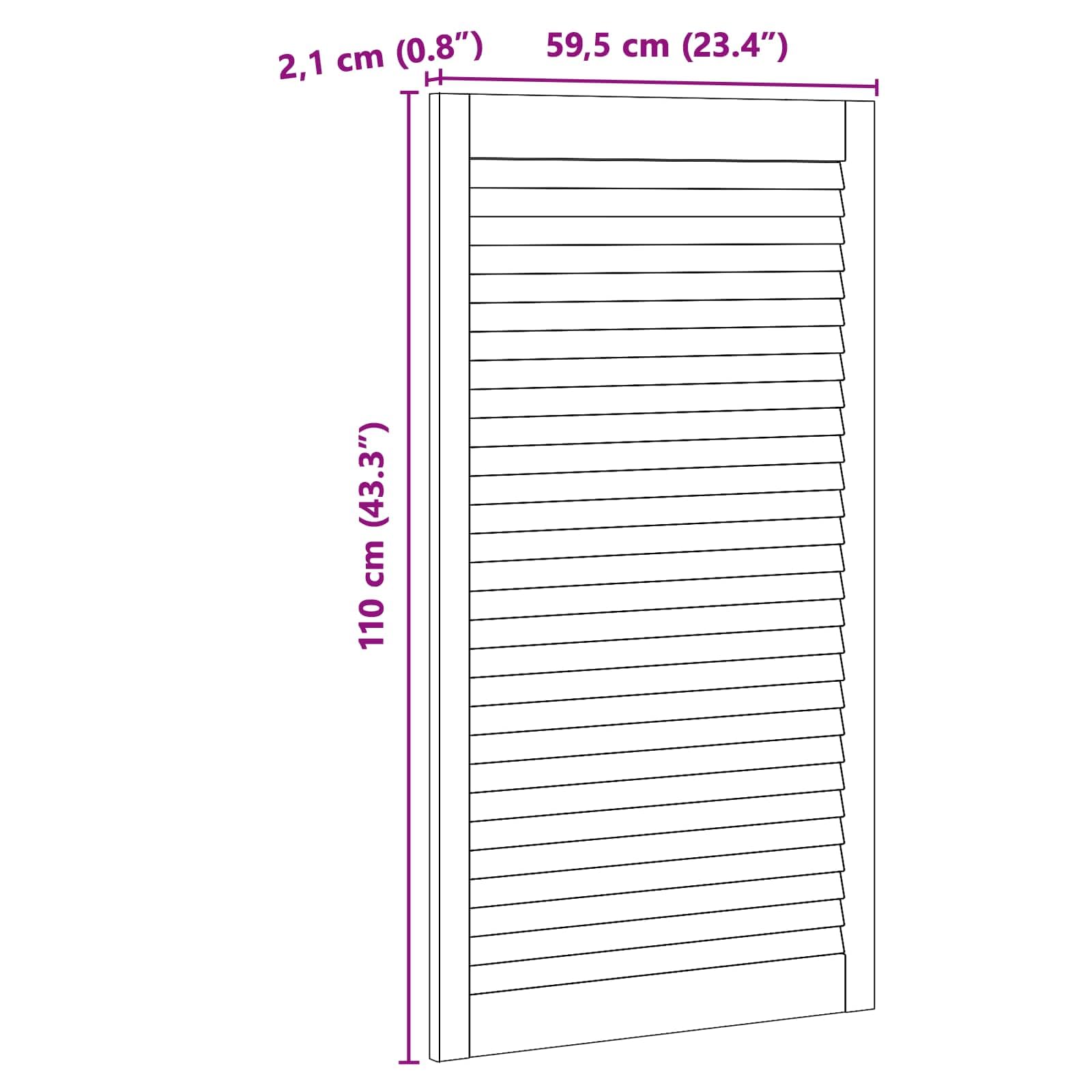 Anta armadio 2 pezzi naturale 110 x 2,1 x 59,5 cm in legno di pino massello per mobili, cucina e bagno, facile montaggio, anta resistente, ideale per ristrutturazione e sostituzione