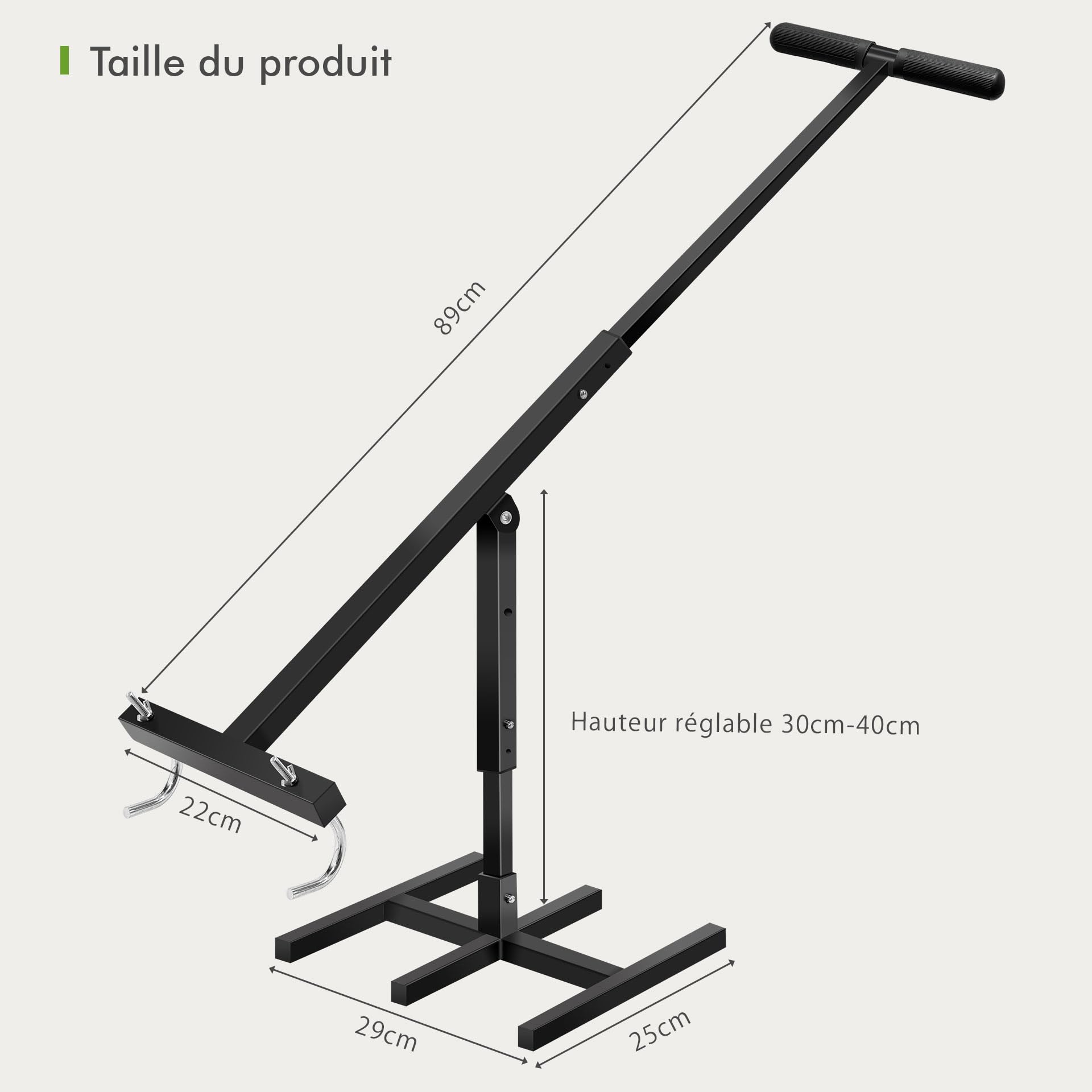 Mimoke Compresseur de déchets manuel - Hauteur réglable | Sans contact, Pour poubelles de 120 à 660 l, Hygiénique, peu encombrant et robuste