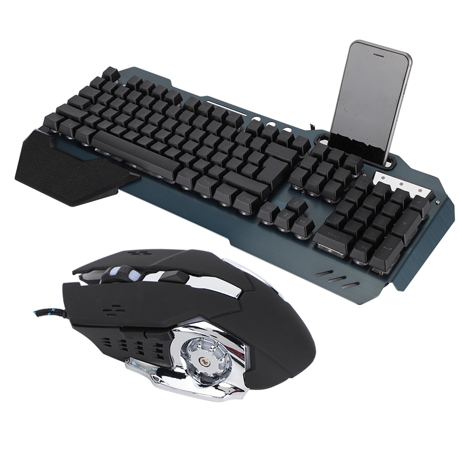 AMONIDA Set Tastiera e Mouse da Gioco Meccanici Cablati USB con Risoluzione Regolabile 3200 DPI per Uso Domestico e in Ufficio