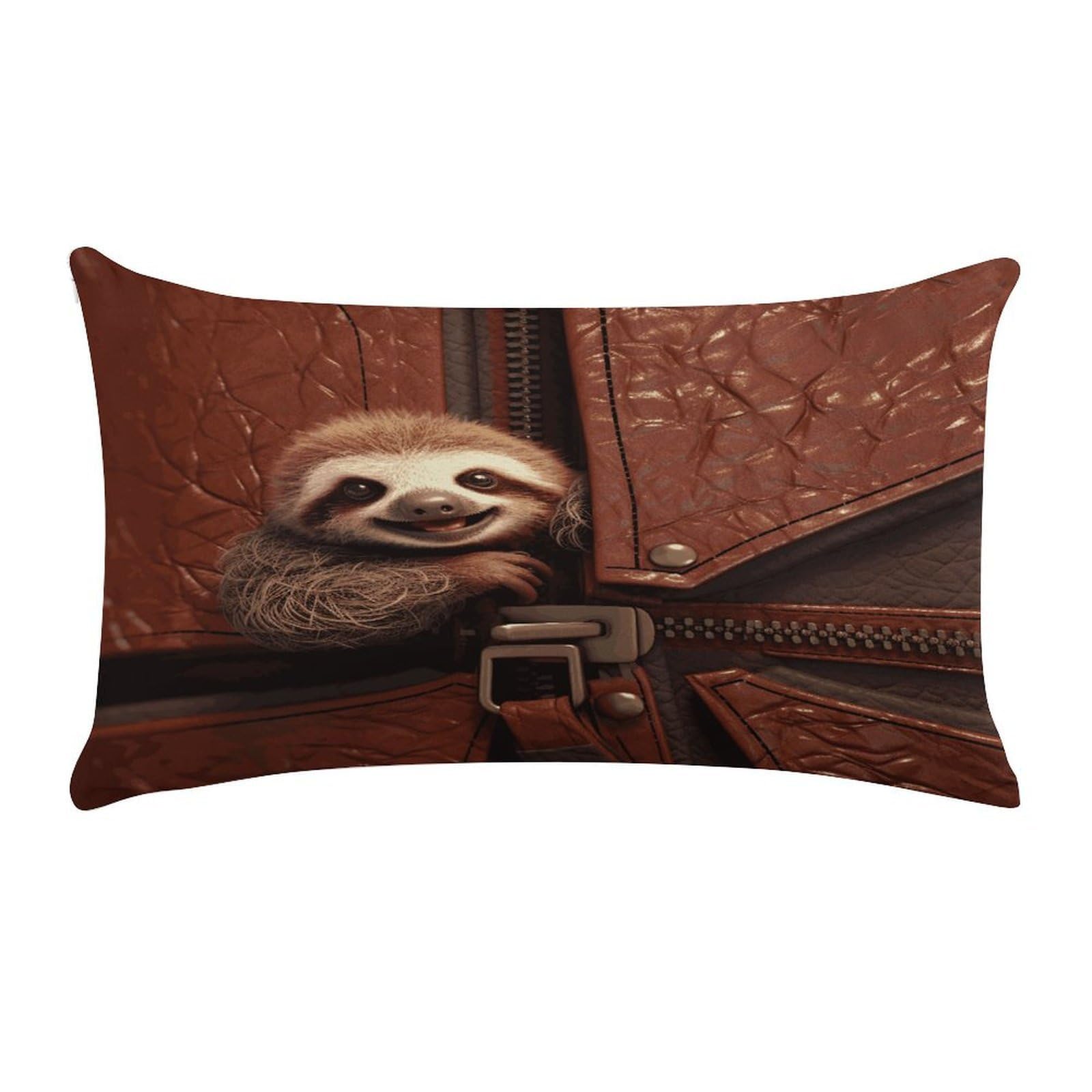 Adfgyerh Style Sloth On Zipper Pillow Covers，20X12inch,Invisible Zipper Design，Throw Pillow Cover,Short Plush，Ultra-Soft Fabric On Both Sides Home Decor，For Home Sofa Couch