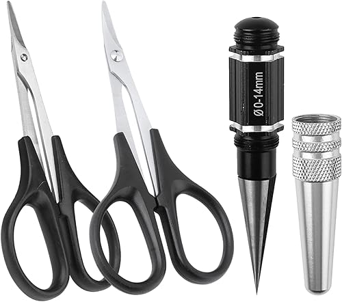 CrazyHobby Perforadora de agujeros para escariador de cuerpo a control remoto de 0 a 0.551in con manga y tijeras curvas y tijeras rectas, montaje de