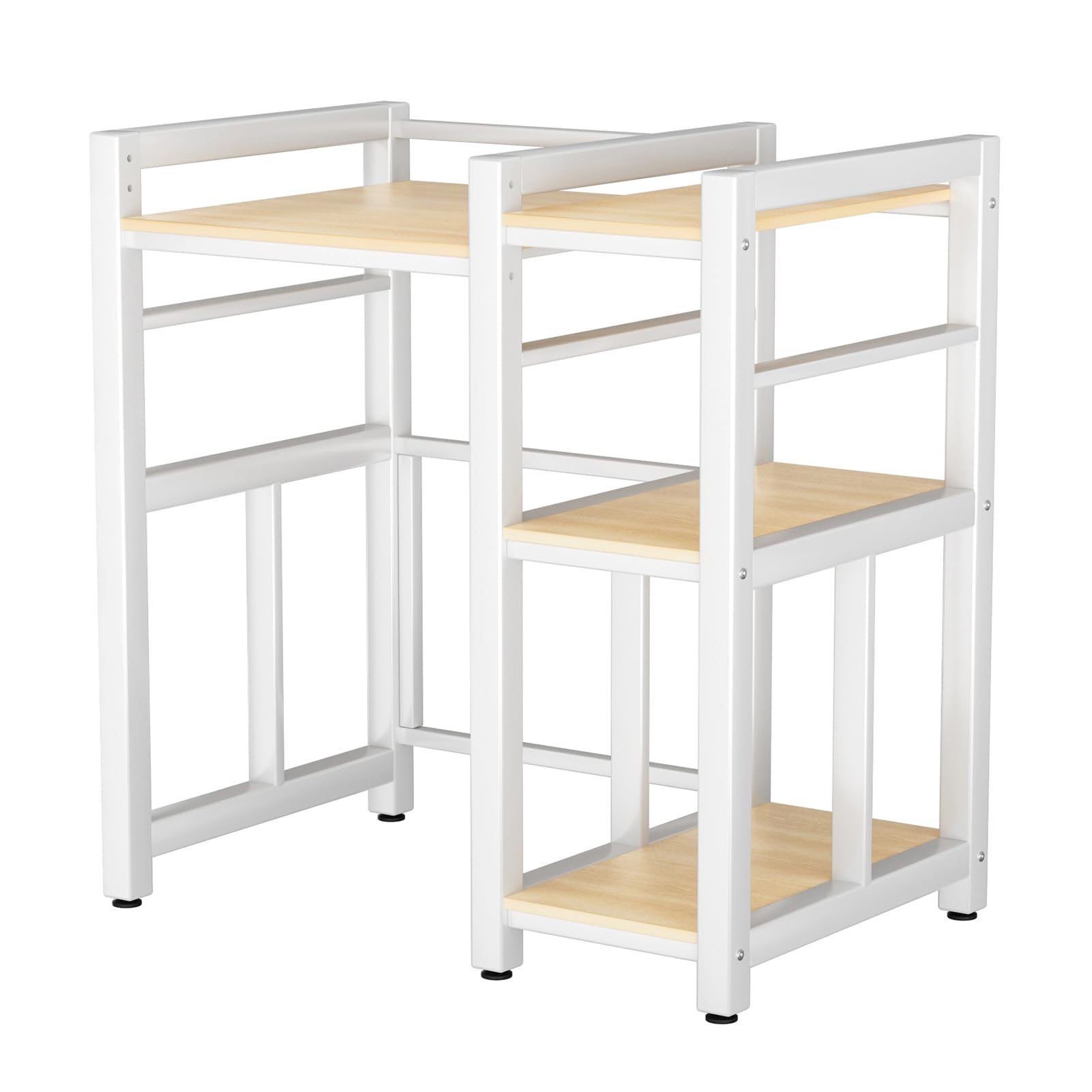 Woshapce White Washer Dryer Stand Stacking Kit, Height Adjustable Washing Machine Shelf, Heavy Duty 300 Kg Tumble Dryer Stacker Unit With Side Rack, Space Saving Laundry Storage For Bathroom
