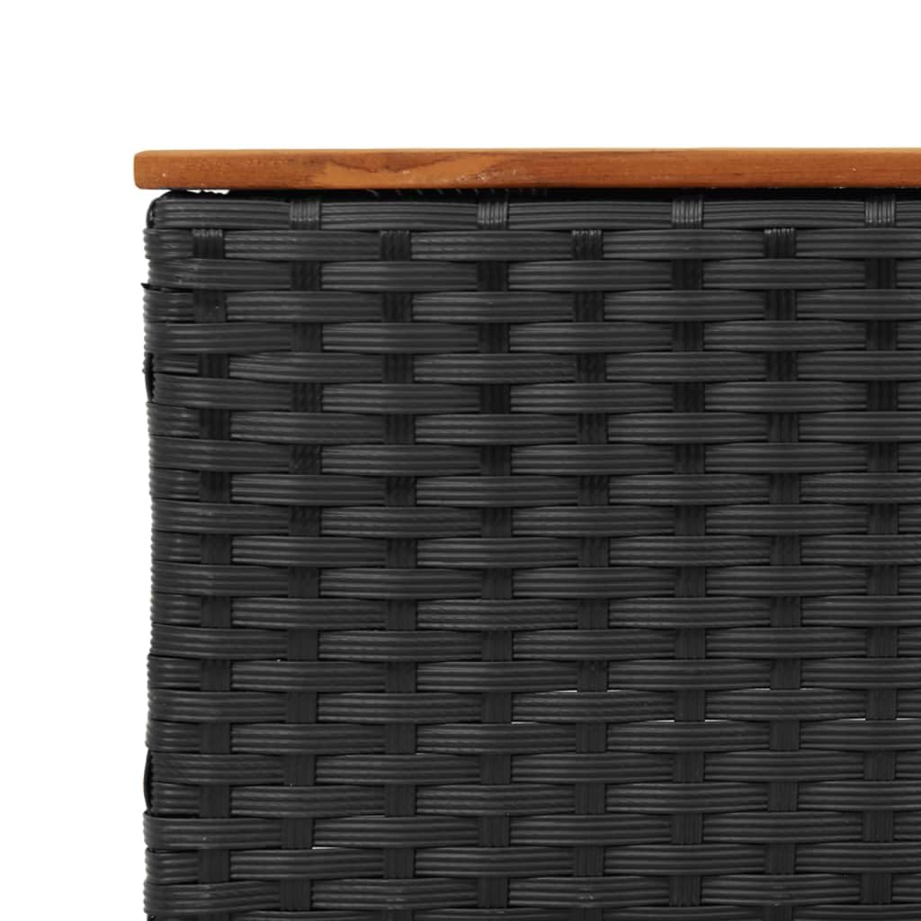 Refined Gartensofa 3-Sitzer, Loungesofa Sofa mit mit Kissen, Sitzgruppe Stahlrahmen, Gartenmöbel Lounge Rattanmöbel (Schwarz)