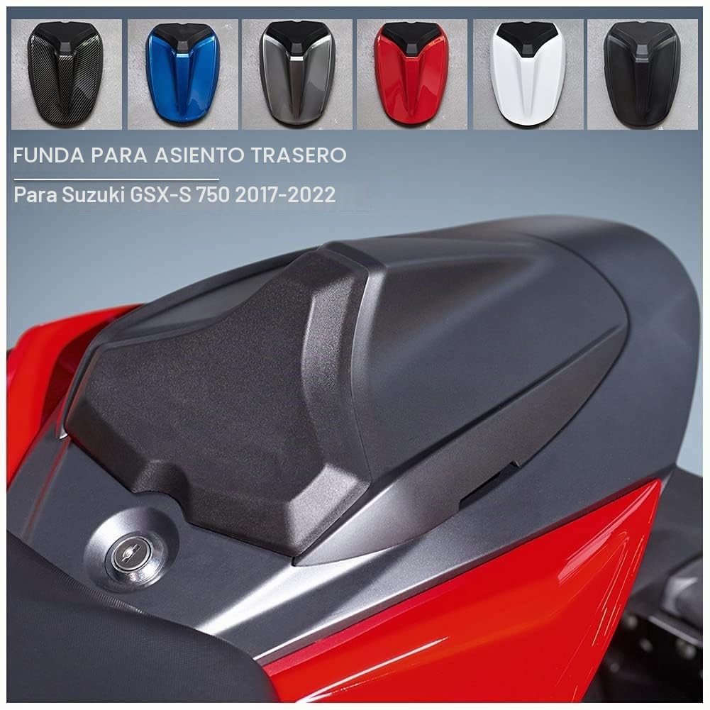 Cubierta de Joroba de Asiento Individual para Pasajero Trasero de Motocicleta, sección Trasera de carenado de ABS Duro para GSX-S GSXS 750 GSXS750 GSX-S750 2017-2023 (Negro Mate)