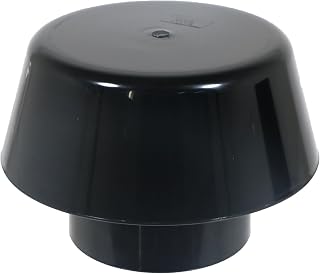 SPARES2GO 110-mm-Entlüftungshaube mit Pilz-Abwasserrohrsystem und Wetterdichtung (schwarz)