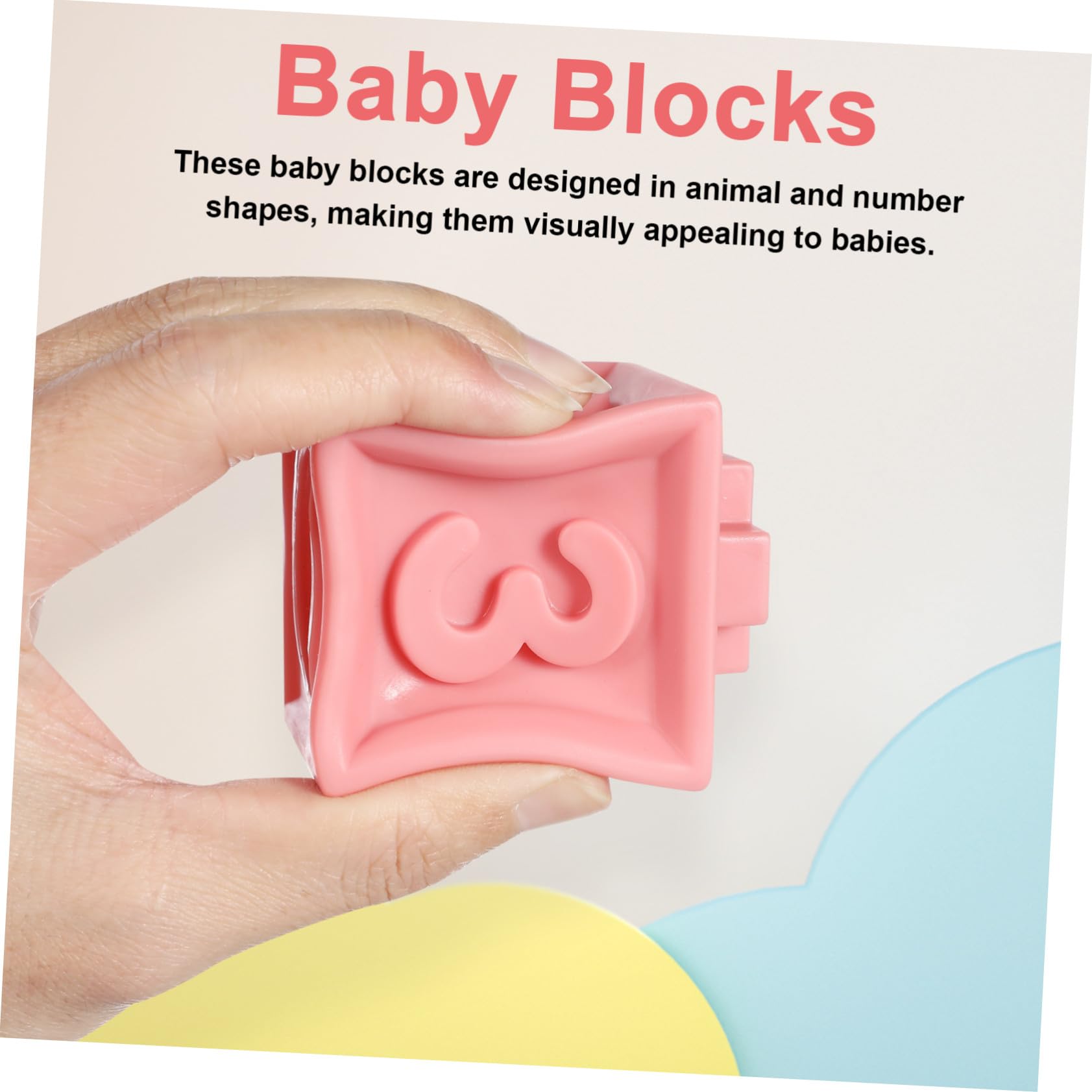 HANABASS 12 Piezas Bloques de Goma Suaves para Bebés con Formas de Animales y Números Juguetes de Construcción Educativos para Incluye Bolsa de Almacenamiento para Regalos y Primeros