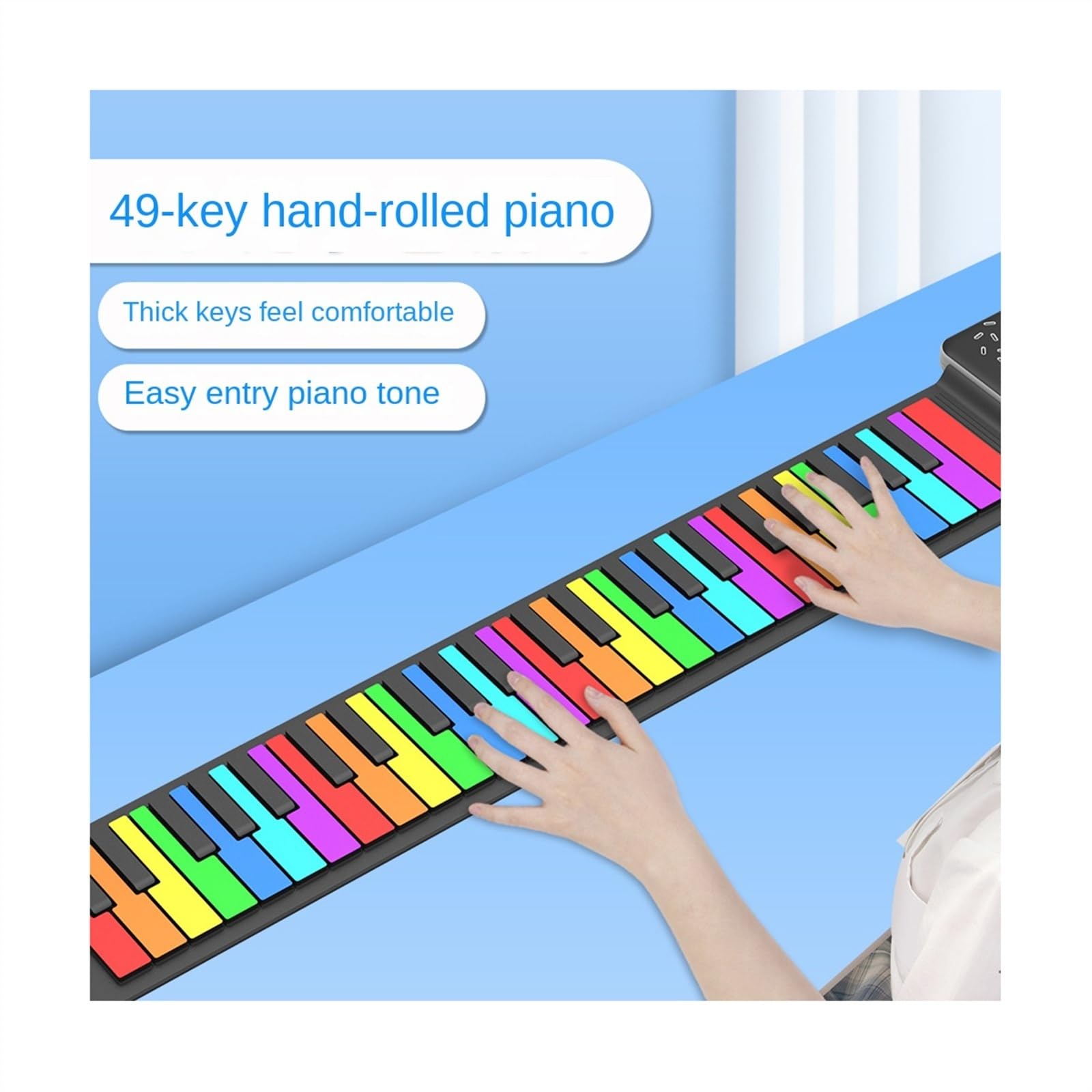 Pianoforte Roll-up Con Tastiera Digitale A 49 Tasti Con Altoparlante Pianoforte Elettronico A Mano Per Gli Amanti Della Musica Pianoforte Elettronico per Principianti