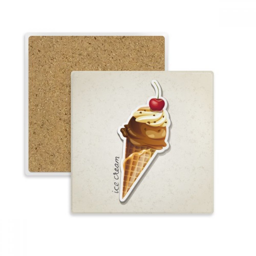 Coaster carré crème glacée en pierre absorbante pour tasses et verres