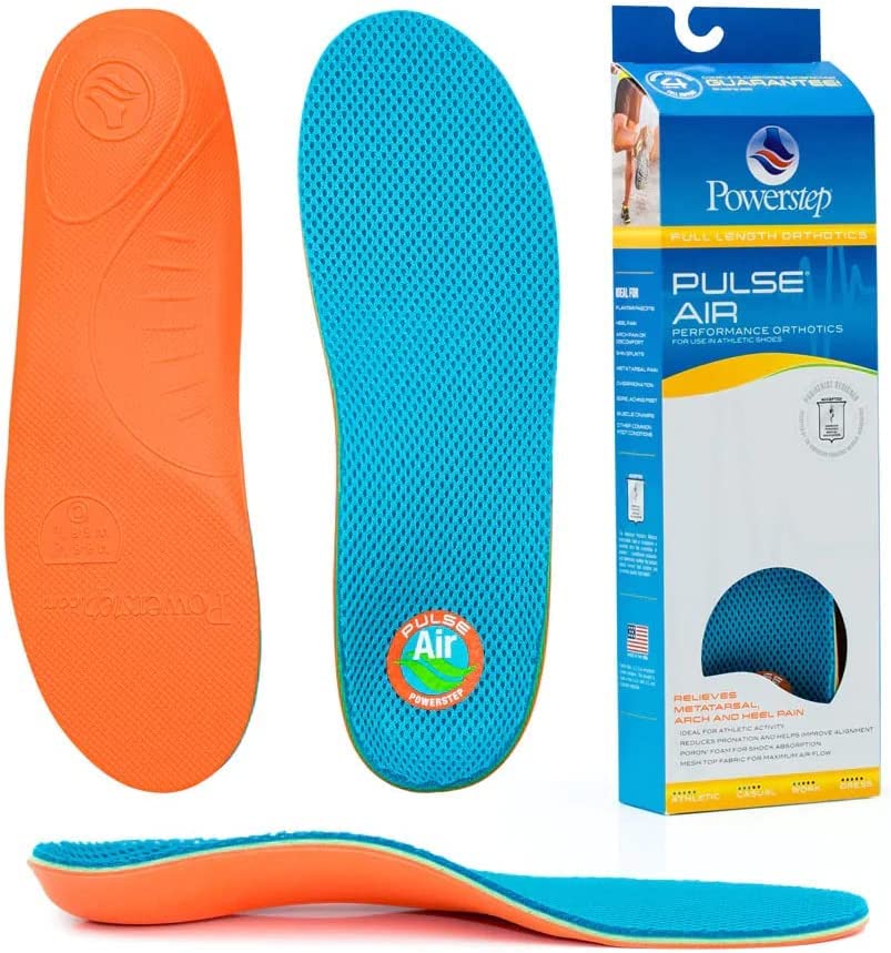 Image of Powerstep Insoles, Pulse Air, Running Shoe Pain Relief Insert, Breathable Fabric, Women and Men