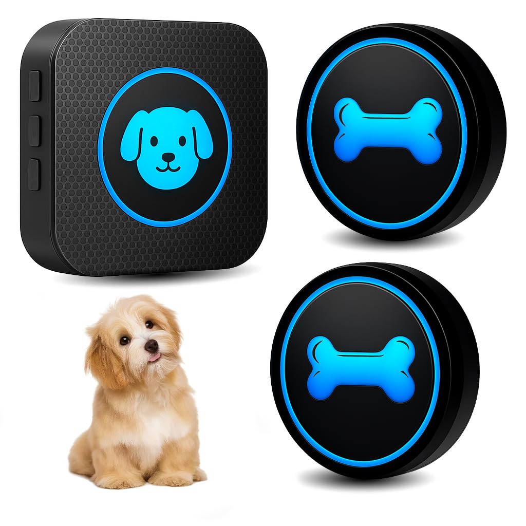 Yoiilifee Dog Doorbell to Go Outside, Smart Wireless Doggie Doorbell for Potty Training,1000 Feet Long Range with IP65 Waterproof Super-Light Touch
