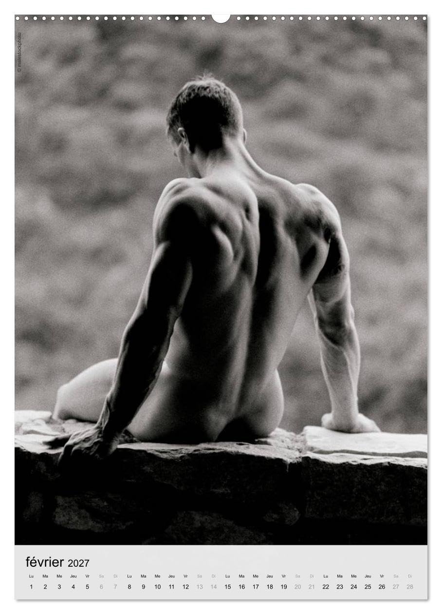 contrastes hommes (Calendrier mural haut de gamme 2027 DIN A2 horizontal), CALVENDO calendrier mensuel: Calendrier mensuel avec 13 photos en noir et blanc avec du nu artistique masculin
