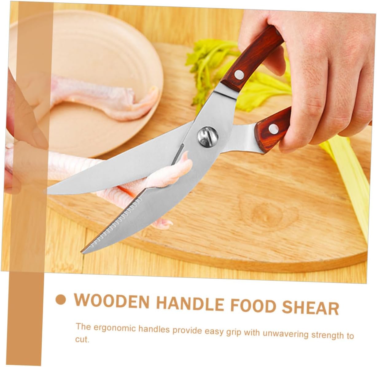 Stainless Steel Chicken Bone Scissor Heavy Duty Kitchen Shears for Meat Fish Practical Kitchen Scissors Non-Slip Grip for Home Cooking