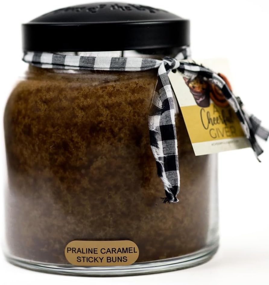 Praline Caramel Sticky Buns - 34oz Papa Scented Candle Jar - Keepers of the Light - 155 Hours of Burn Time, Candles Gifts for Women