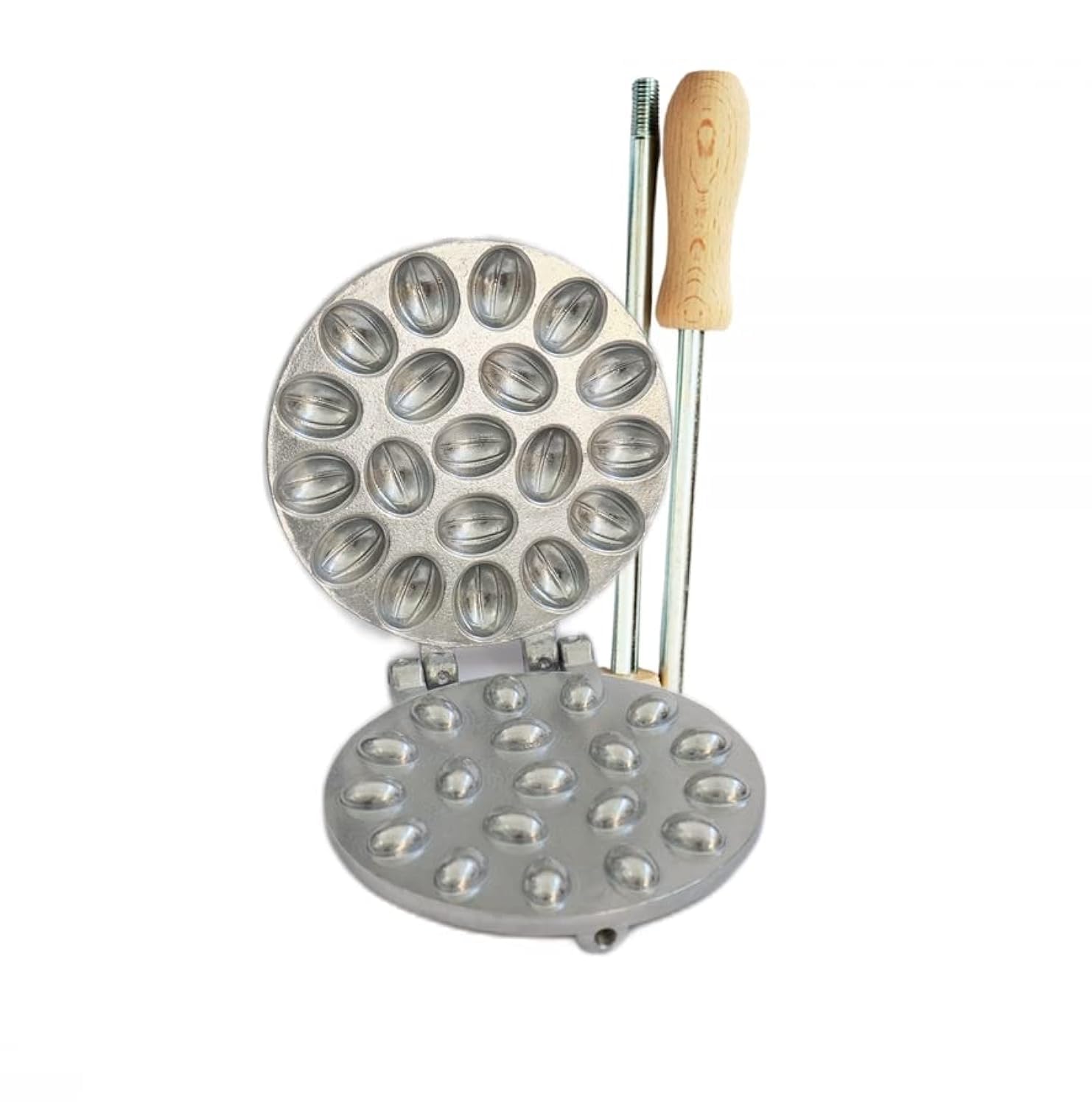 Molde redondo CBE2080200 para cocinar en llama libre de galletas en forma de nuez