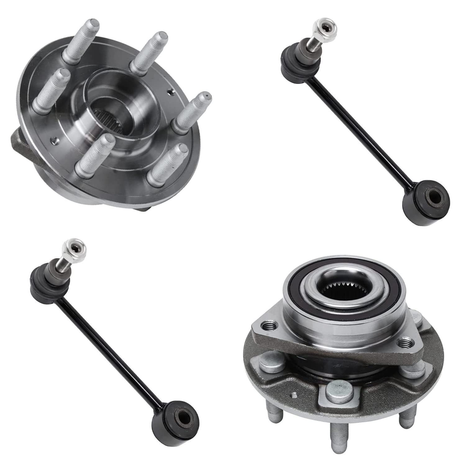 Detroit Axle - 4pc Rear Wheel Bearing Hubs Kit for 2018-2022 Buick Enclave