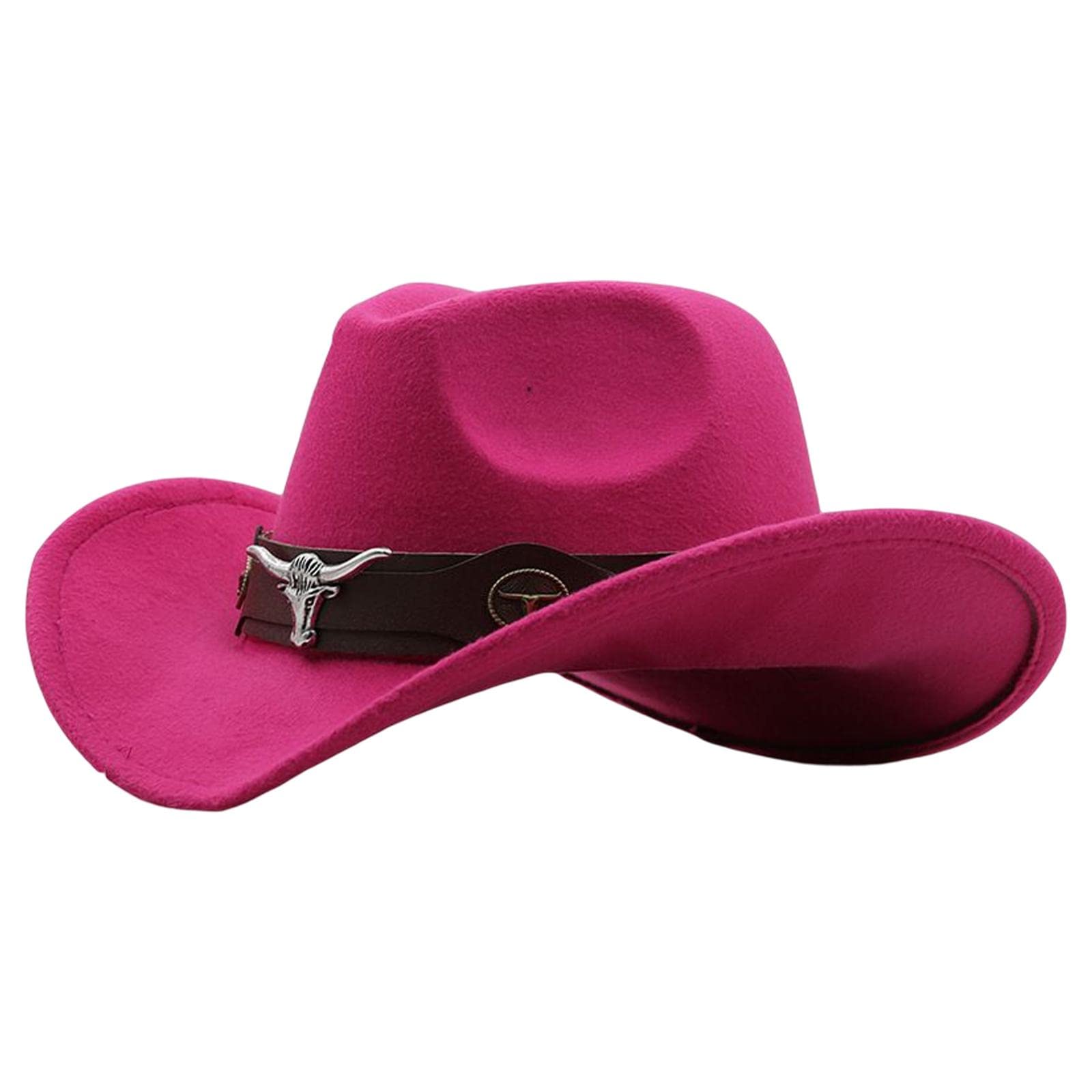 Cowgirl Hat Breathable Casual Cowboy Hat for Women Men Fall Short Trips Pink|Clothing, Shoes & Accessories | Womens Accessories | Hats-image-11
