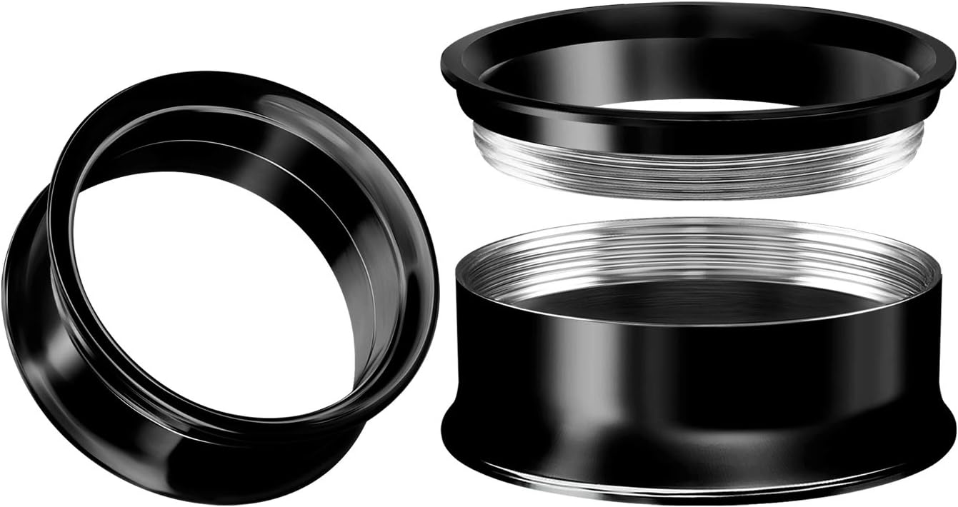 Big Gauges Internally Threaded Surgical Steel Black Double Flared Tunnel Piercing Jewelry Stretcher Ear Plug Earring Lobe Tunnel