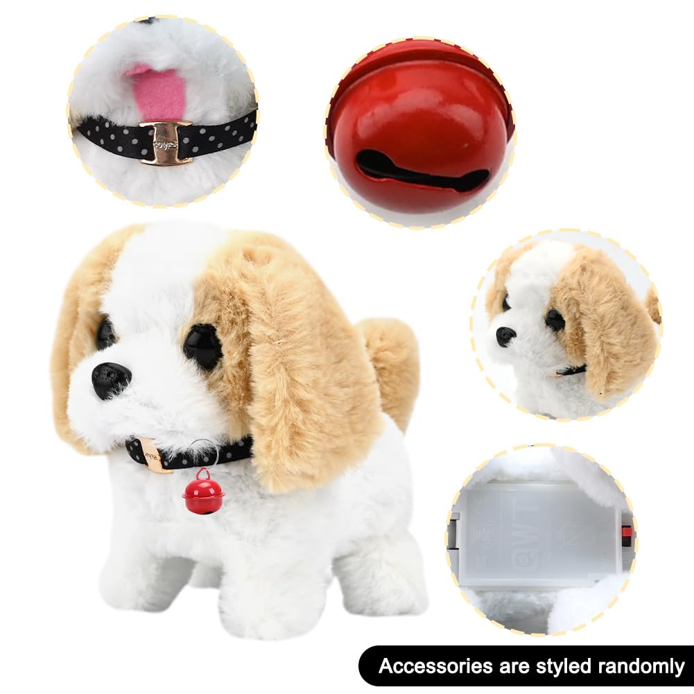 Toy Dogs for Kids Plush Brown Labrador Toy Electronic Interactive Plush Dog Toys for 1-6 Year Old Kids Simulation Pet Dog Walking Nod Barking Wagging Tail Puppy Educational Toys for Boys Girls (DD) - Image 3