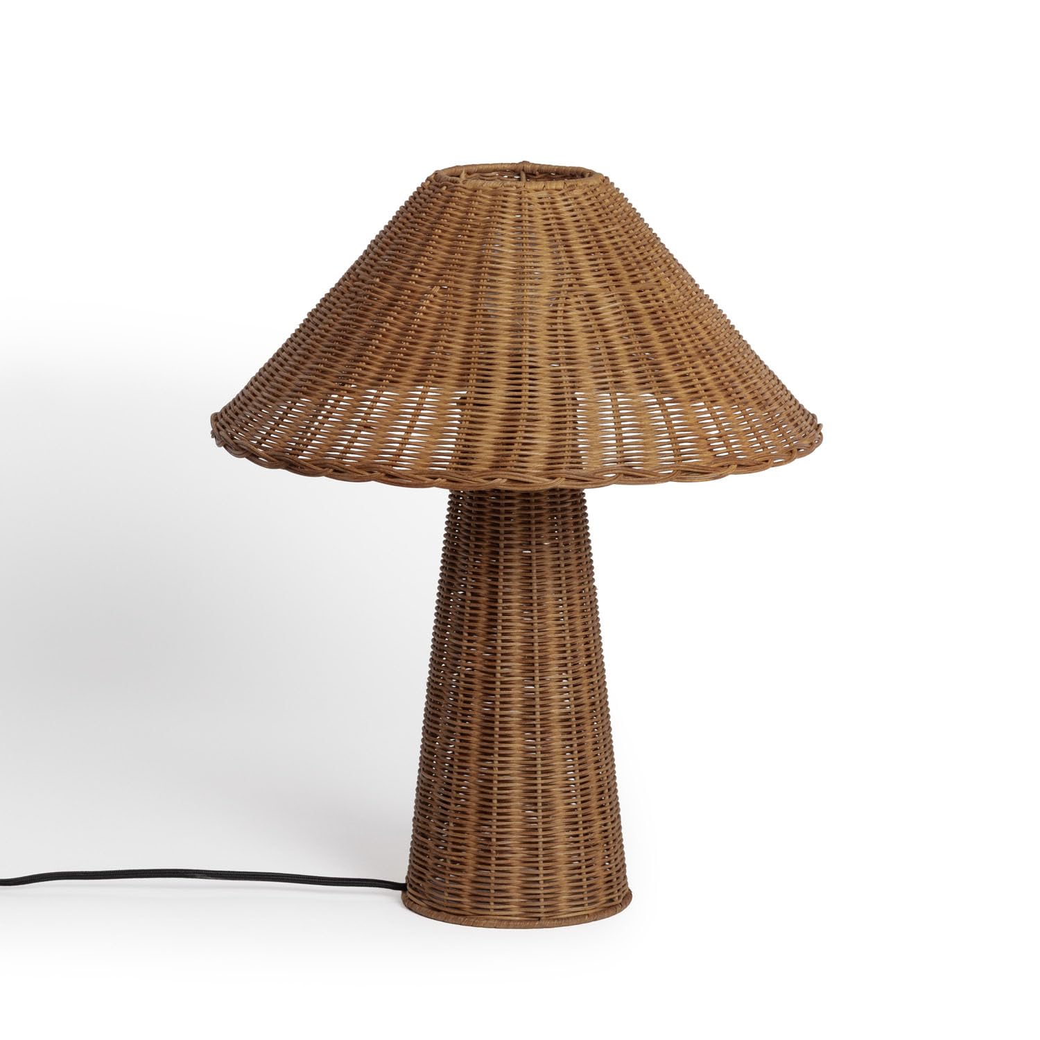 LEDKIA Lámpara de Mesa de Ratán Nara M Marrón
