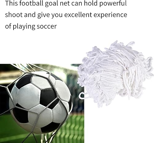 Miniatura 9 de Red de portería de fútbol y fútbol de 9.8x6.6 ft fabricada con fibra de polipropileno de alto impacto, ideal para partidos deportivos y entrenamiento