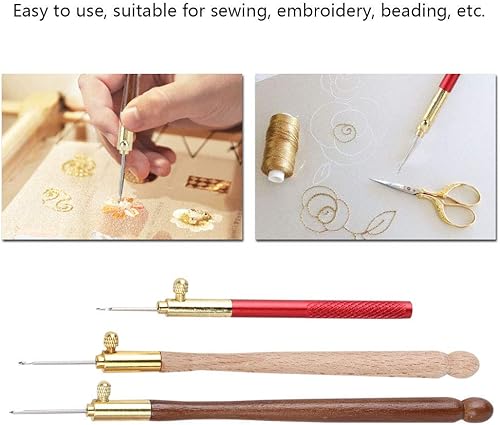 Miniatura 3 de Gancho de ganchillo, mango de madera de haya, aguja de acero inoxidable, ganchos de ganchillo bordados, 12 ganchos franceses para costura, bordado,