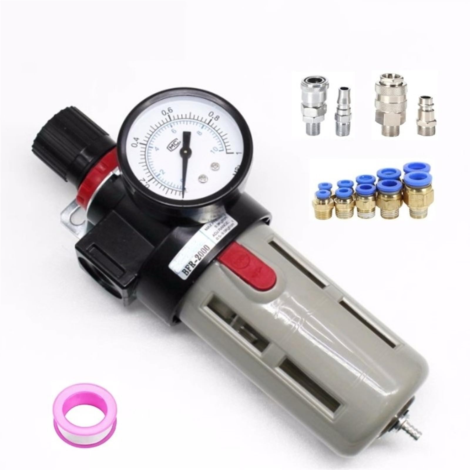 Wzddxunsf Bfr2000 1/4 Bfr3000 3/8 Bfr4000 1/2 Air Pump Filter Pressure Reducing Valve Separator Oil-Water Regulator For Compressors 1 Pcs(Bfr2000)